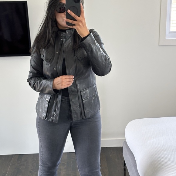 Vince Jacket Biker Pocket Leather Women's Sz Medium Authentic❤️ - Picture 5 of 12